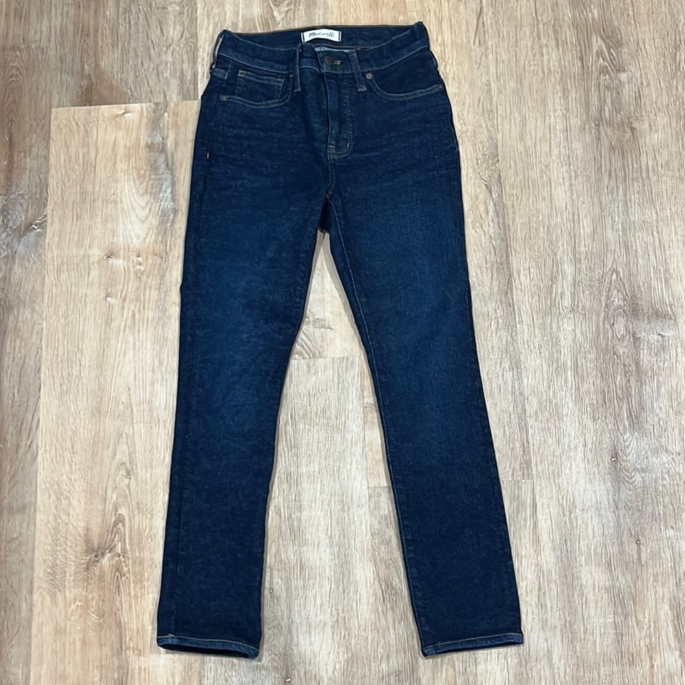 9” Mid Rise Skinny Madewell Dark Wash Jeans